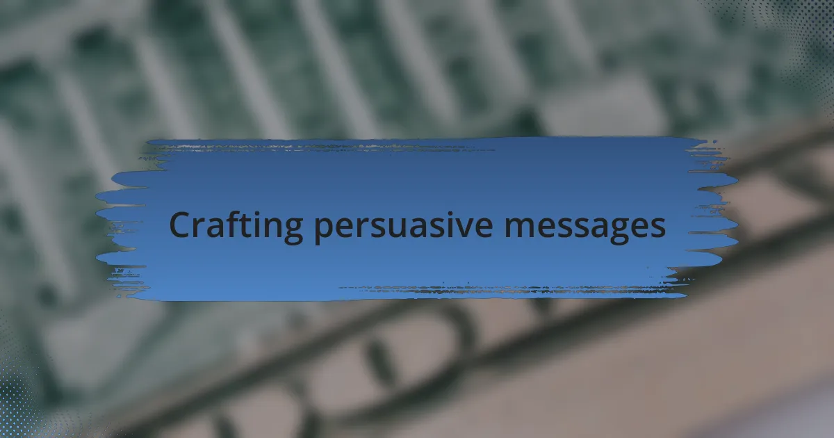 Crafting persuasive messages