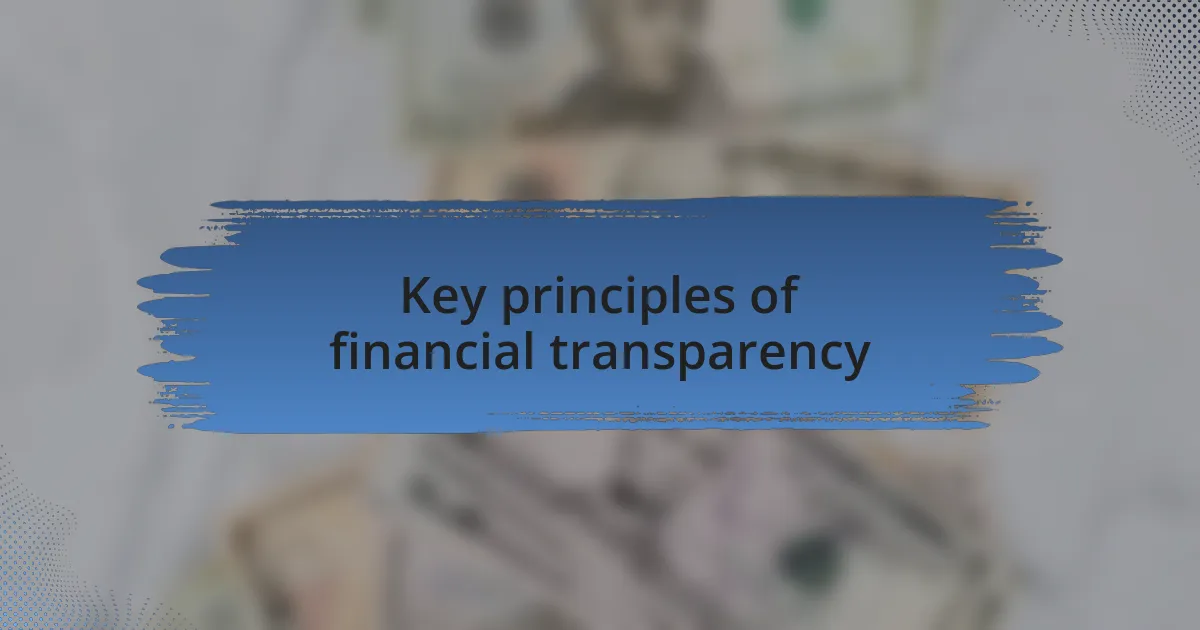 Key principles of financial transparency