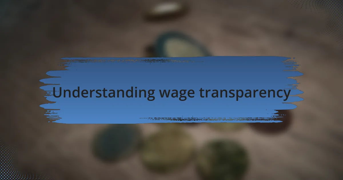 Understanding wage transparency
